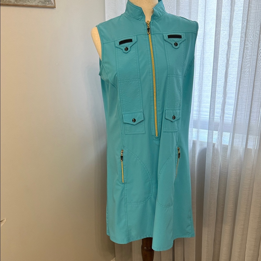 Jamie Sadock golf dress Aqua Sleeveless Dress